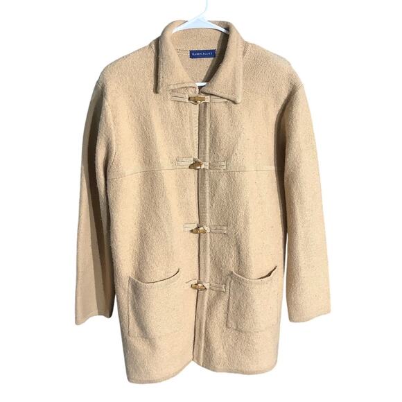 Karen Scott Womens Size M Wool Coat – Toggle Button Front, Long Sleeve, Casual - Picture 1 of 8